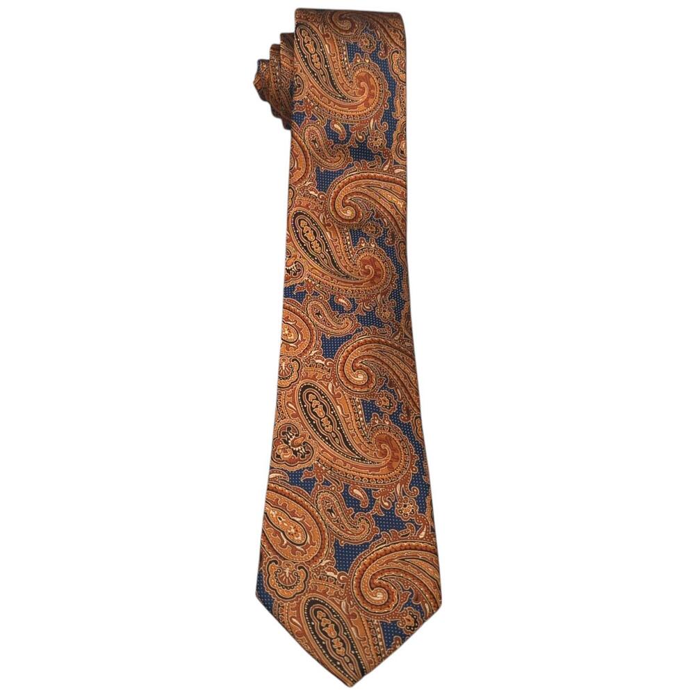 Tasso‎ Elba Paisley Silk Tie in Brown and Blue